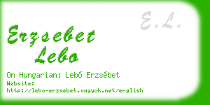 erzsebet lebo business card
