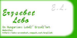 erzsebet lebo business card